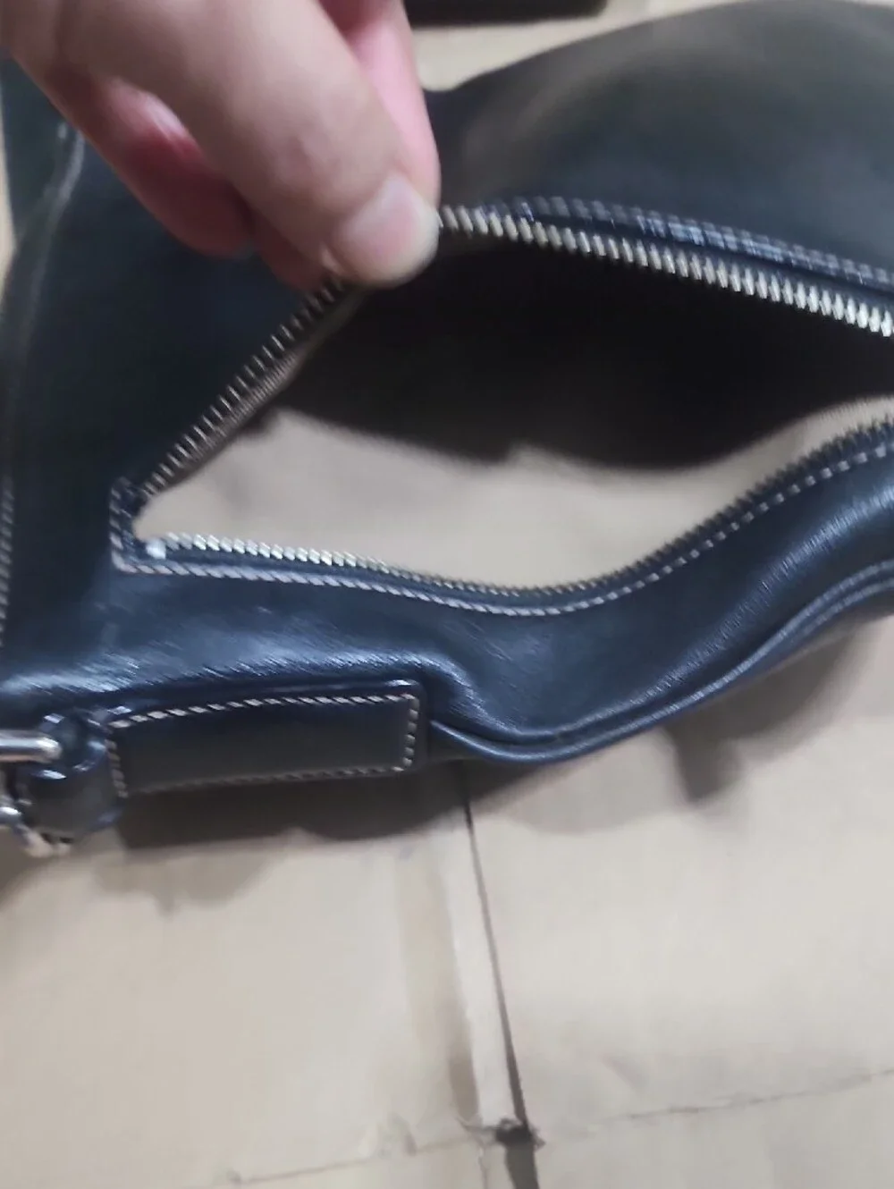 Black Leather Crossbody Bag - Classic Buckle Design